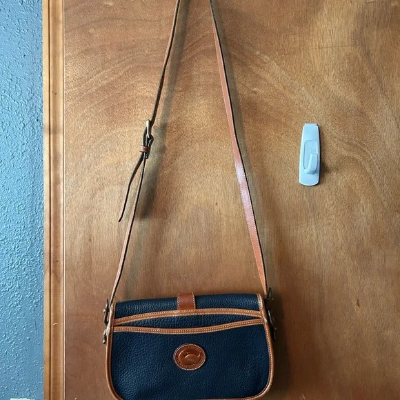 Dooney & Bourke Navy and Tan Crossbody Bag - Picture 14 of 15